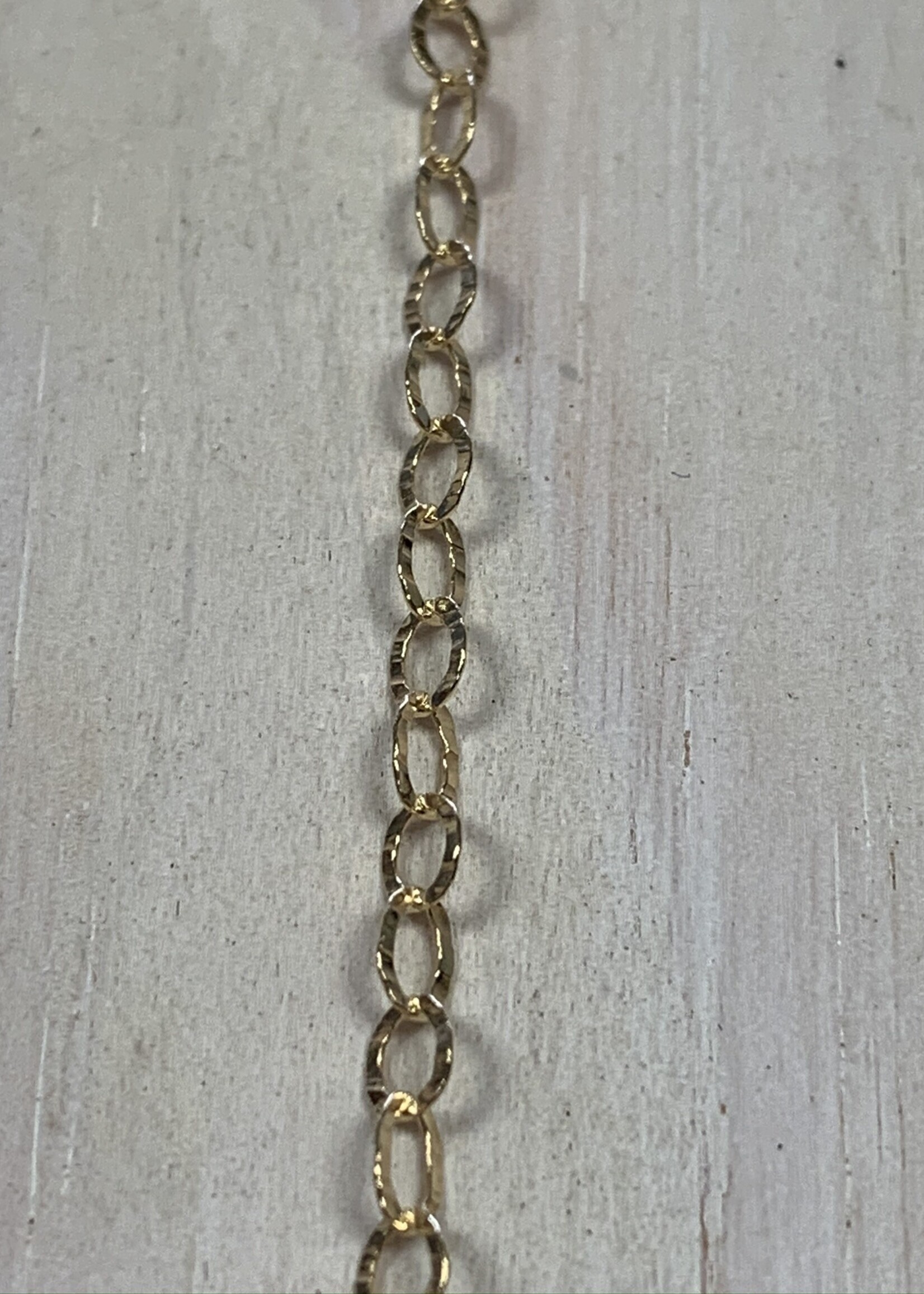 Textured Oval Chain Gold Plated over Sterling Silver Inch