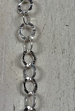 3.5x4mm Text Oval Chain Sterling Silver Inch