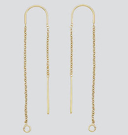 3" U Center Threader Earrings 14k Gold Filled Pair