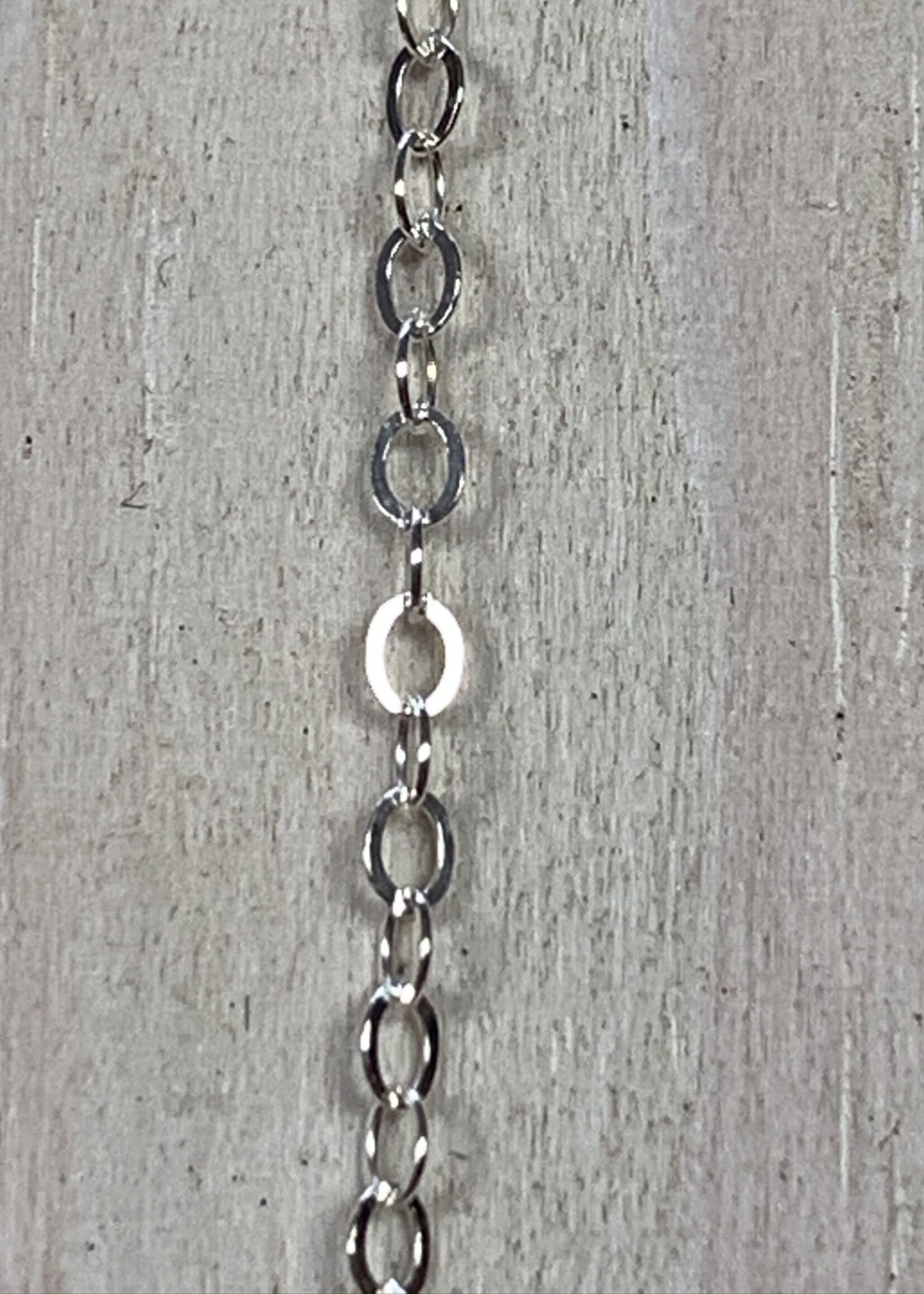 1.3mm Cable Flat Chain Sterling Silver Inch