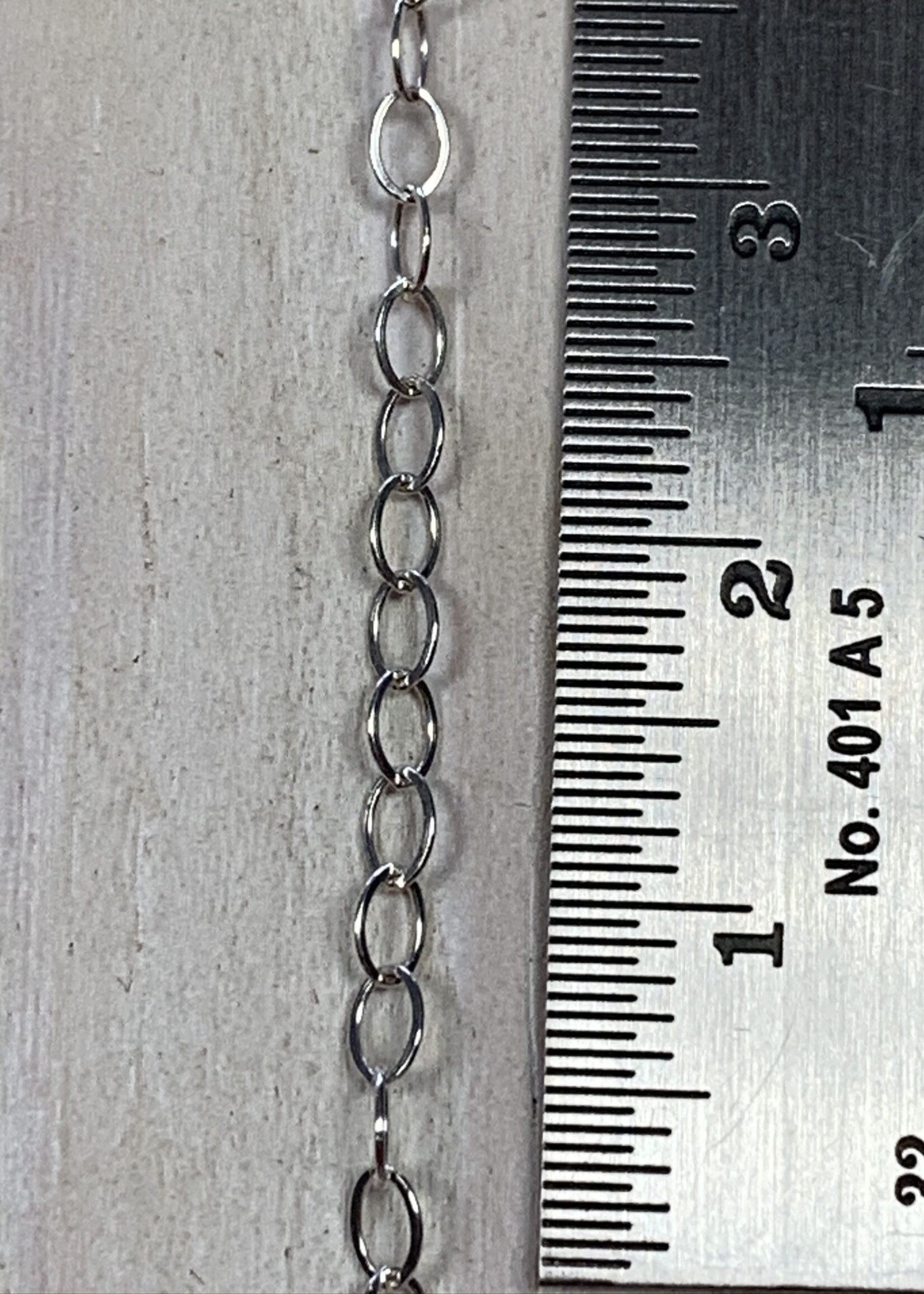 3x2mm Flat Cable Sterling Silver Inch