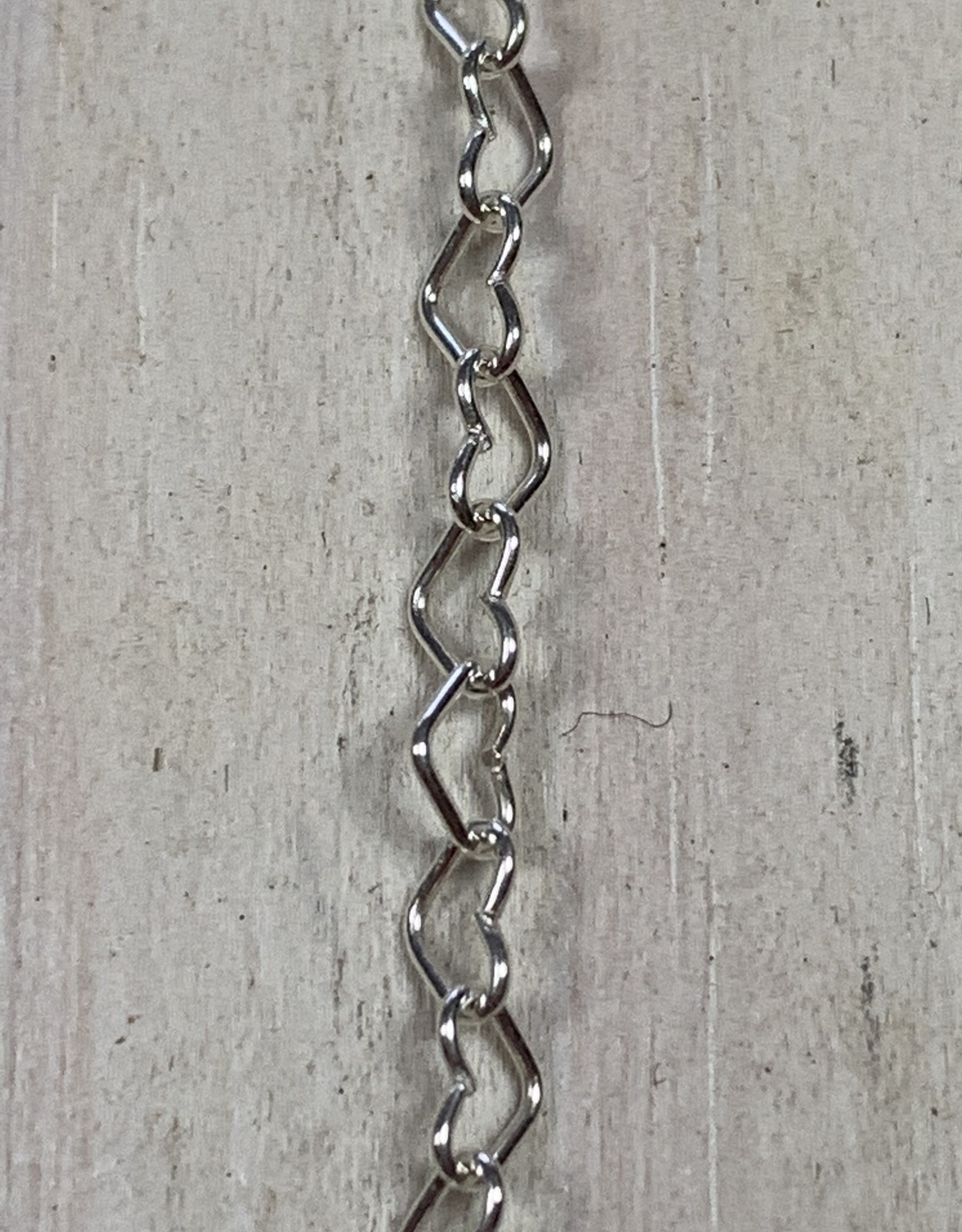3mm Heart Chain Sterling Silver Inch