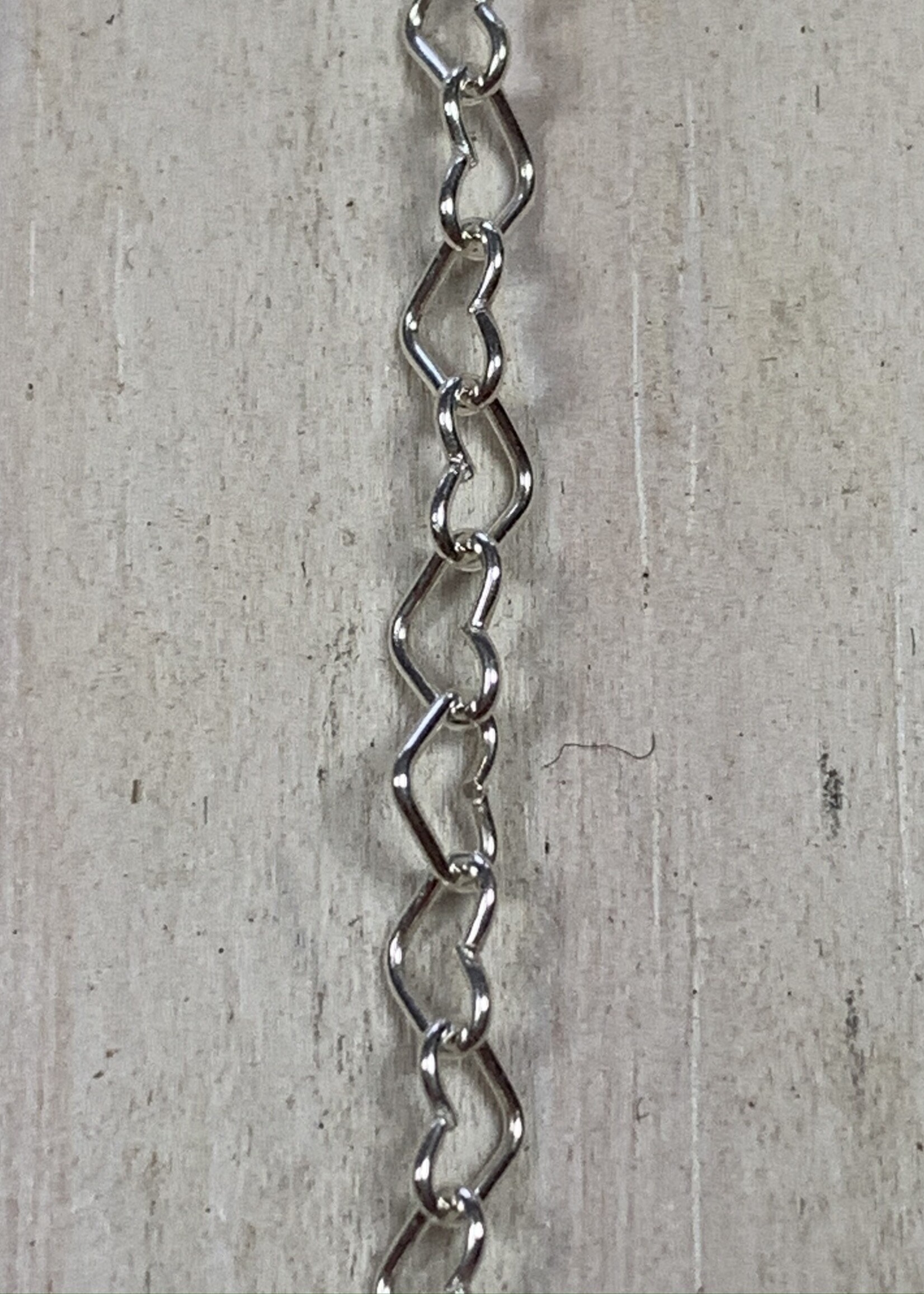 3mm Heart Chain Sterling Silver Inch