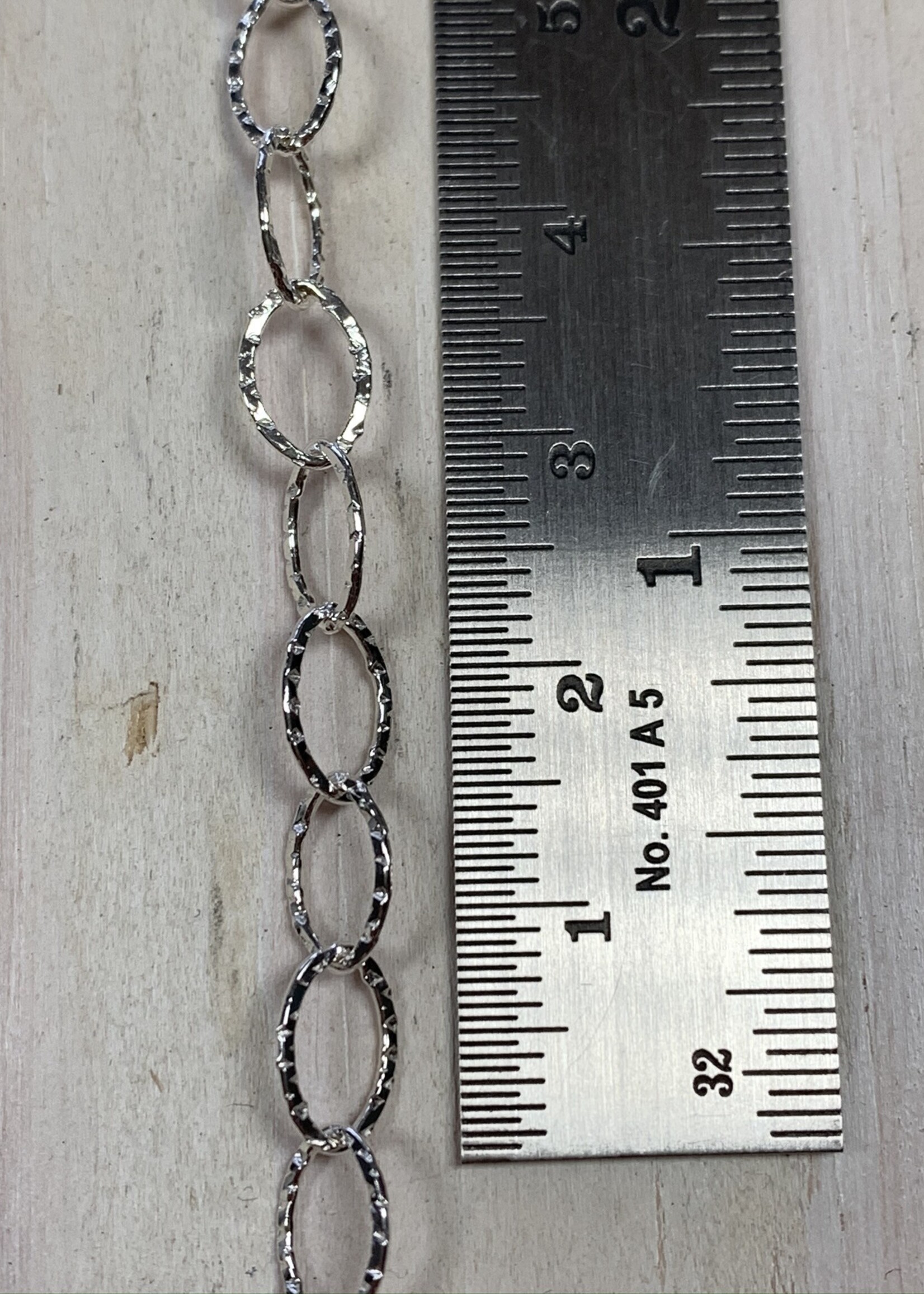 6mm Oval w/Diamond Pattern SS Chain Inch