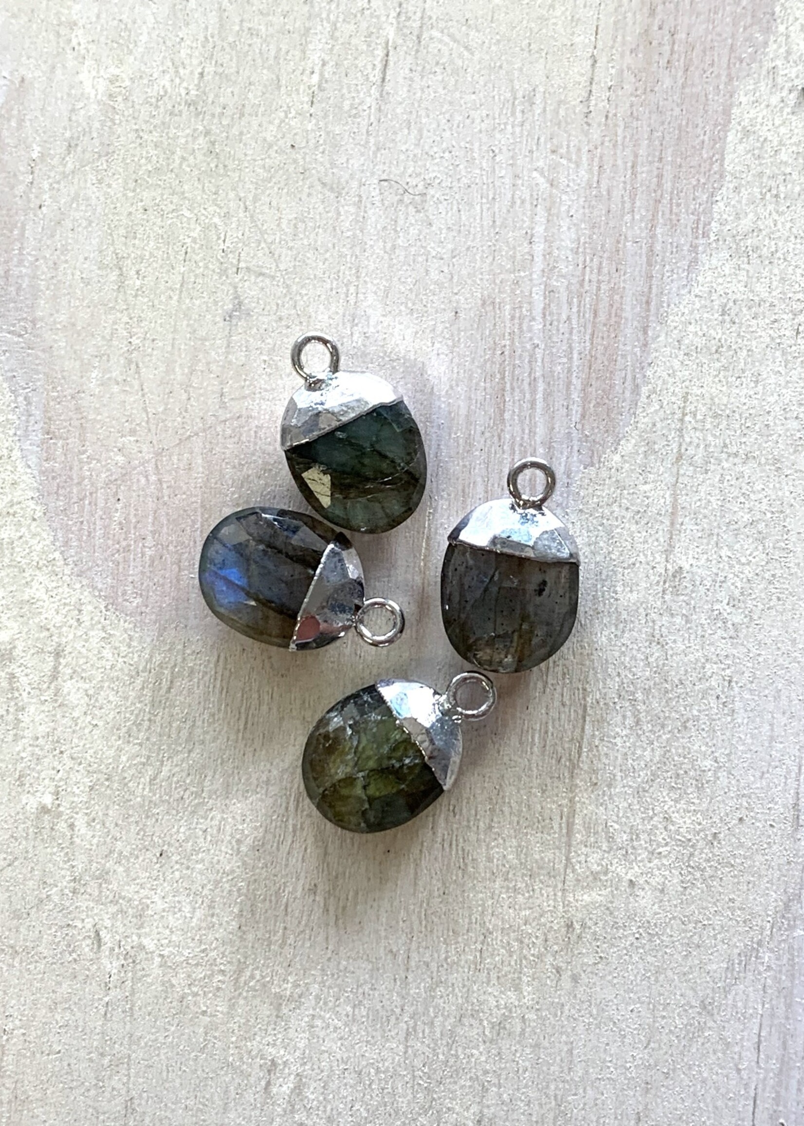 Labradorite Oval Drops Silver