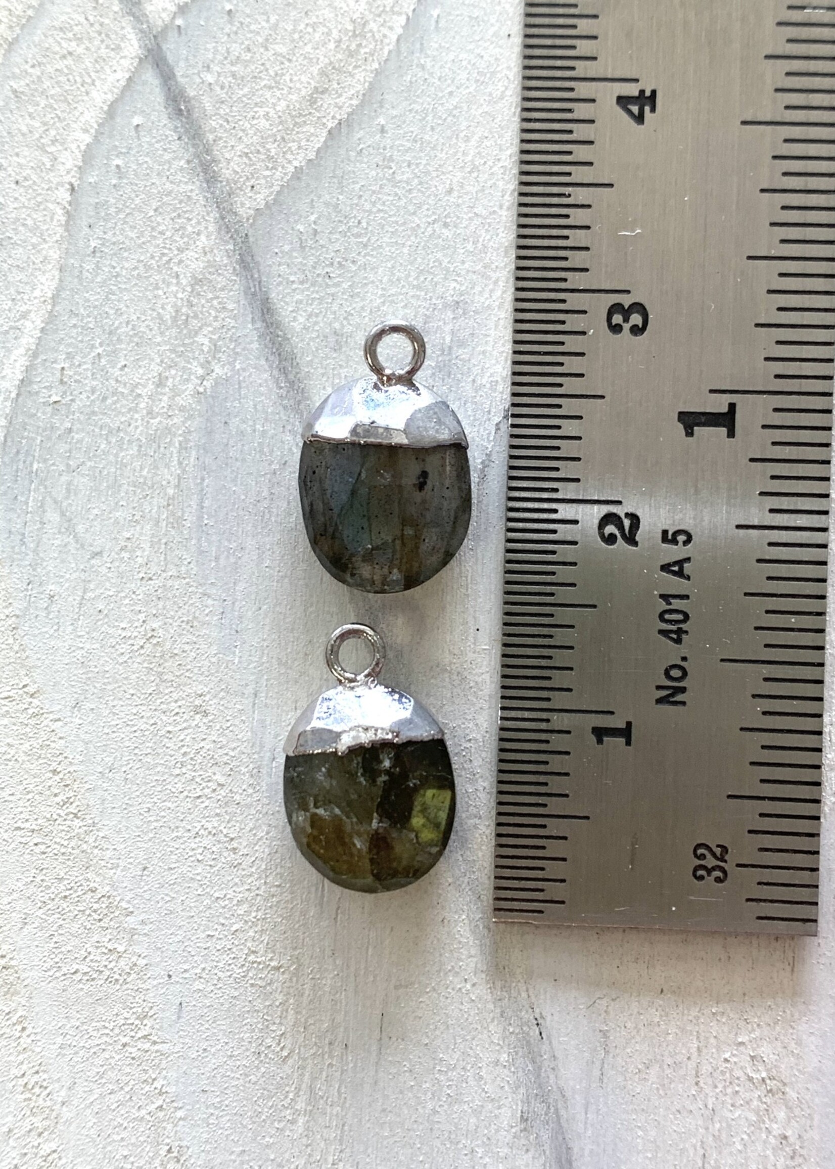 Labradorite Oval Drops Silver