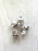 Quartz Crystal Oval Drops Silver