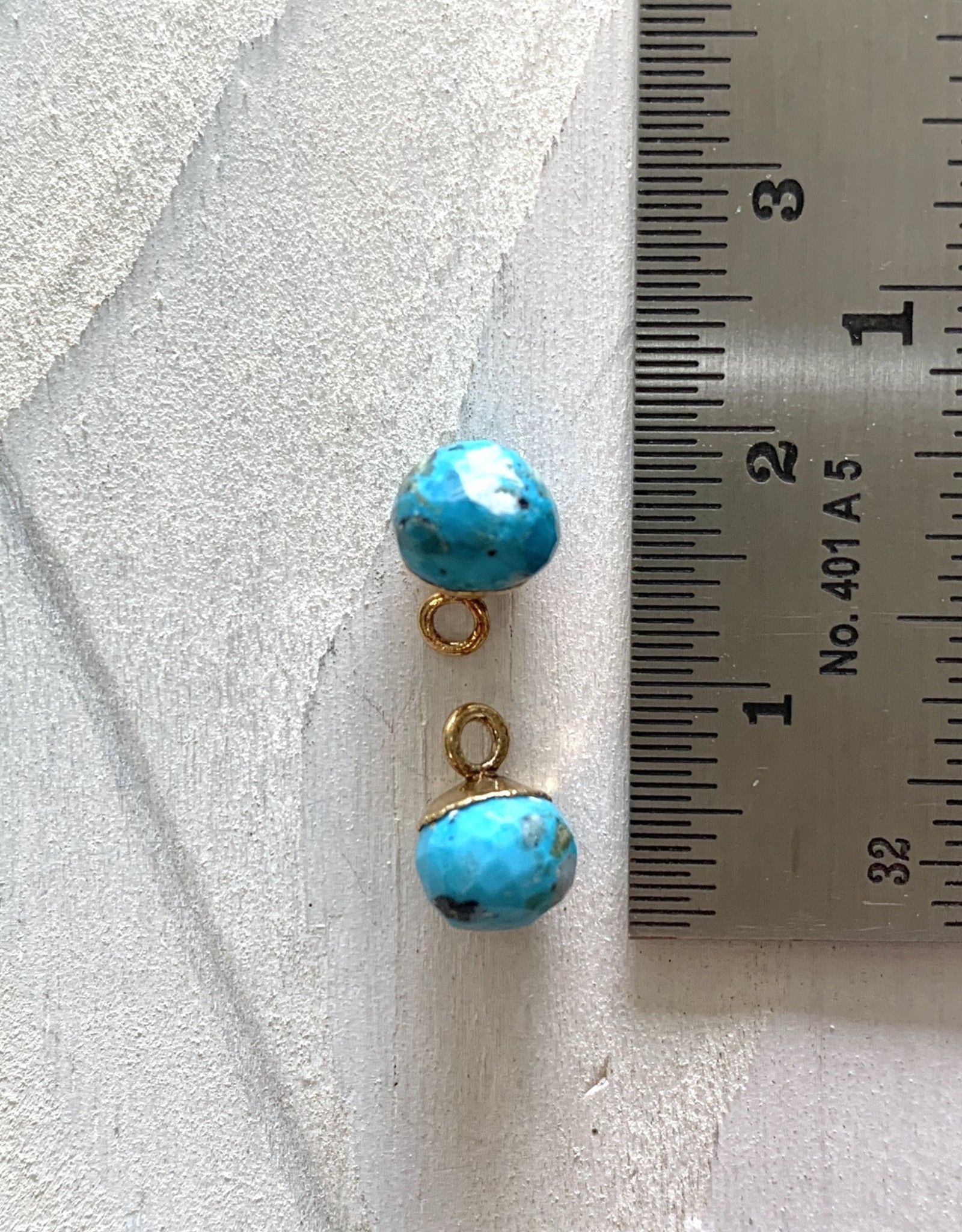Turquoise Round Drop Gold