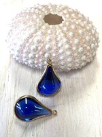 Glass Drop Charm Cobalt
