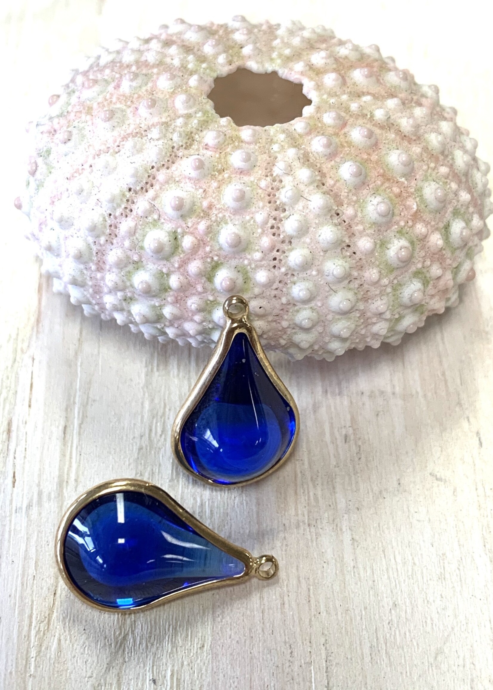 Glass Drop Charm Cobalt