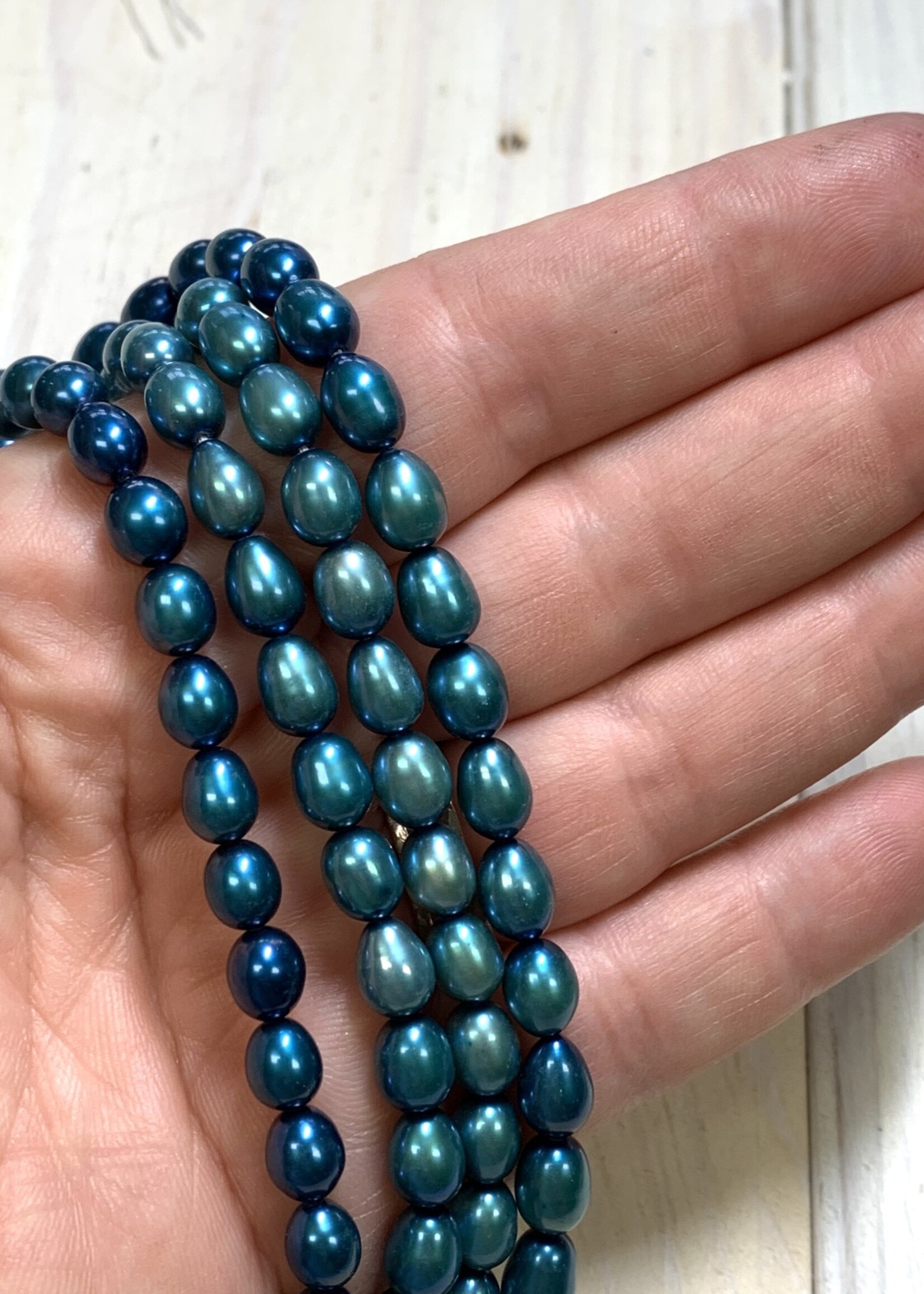 Rice Pearls Mix Teals Strand