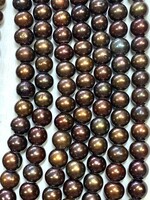 6mm Pearls w/2mm ID Hole, Coffee 16" Strand approx.