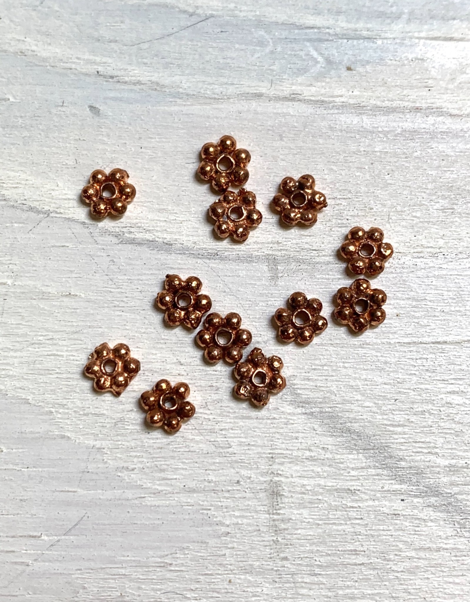 4mm Daisies Copper Plate Qty 12