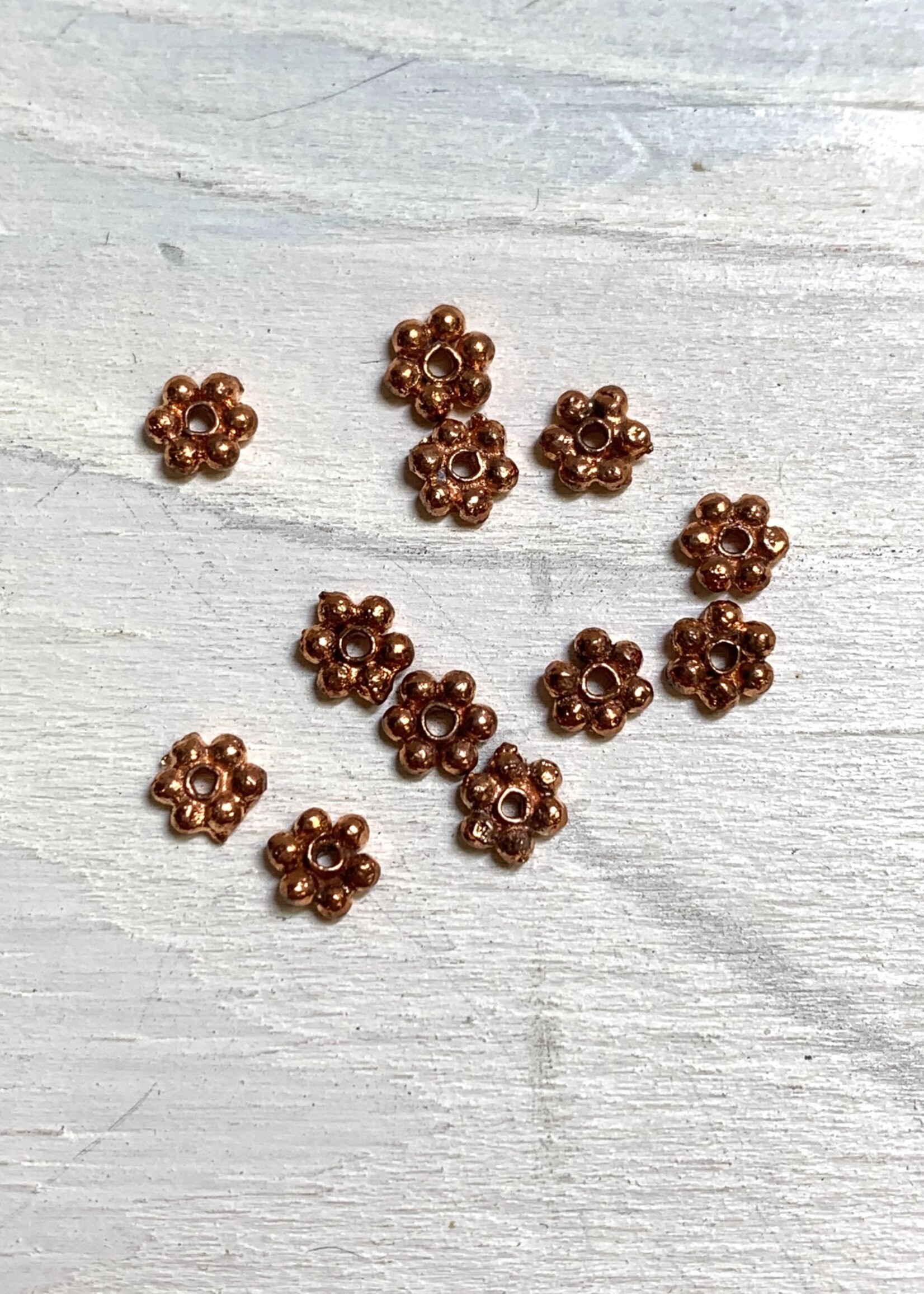 4mm Daisies Copper Plate Qty 12