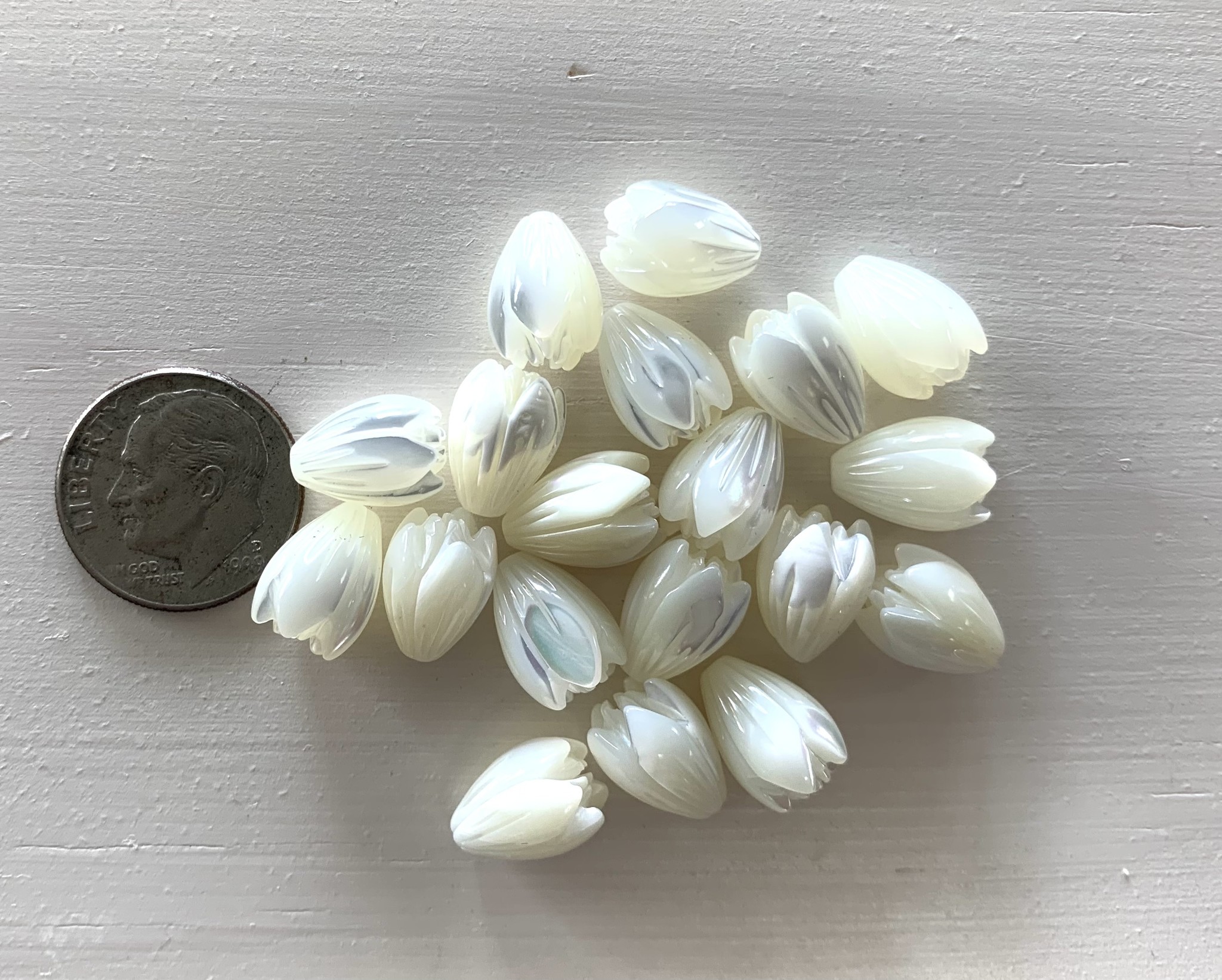 Pikake Flower 11mm Mother of Pearl - da Bead Shop