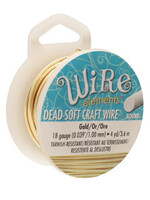 Craft Wire 18ga Round Gold Plate 4yds