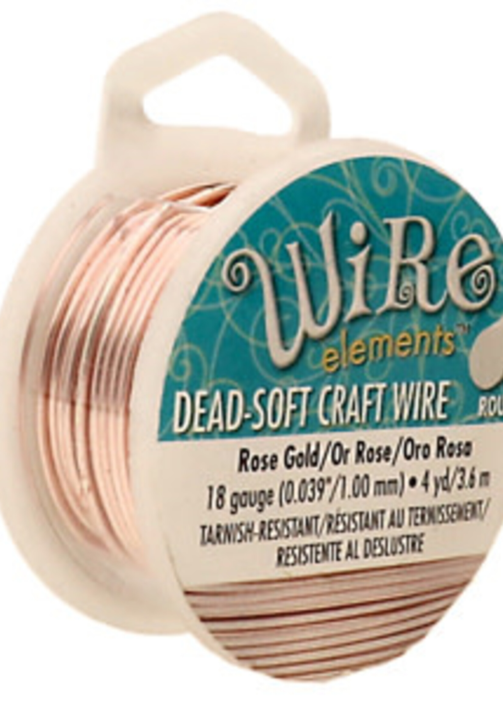 Craft  Wire 18 ga Rose Gold Plate 4yd