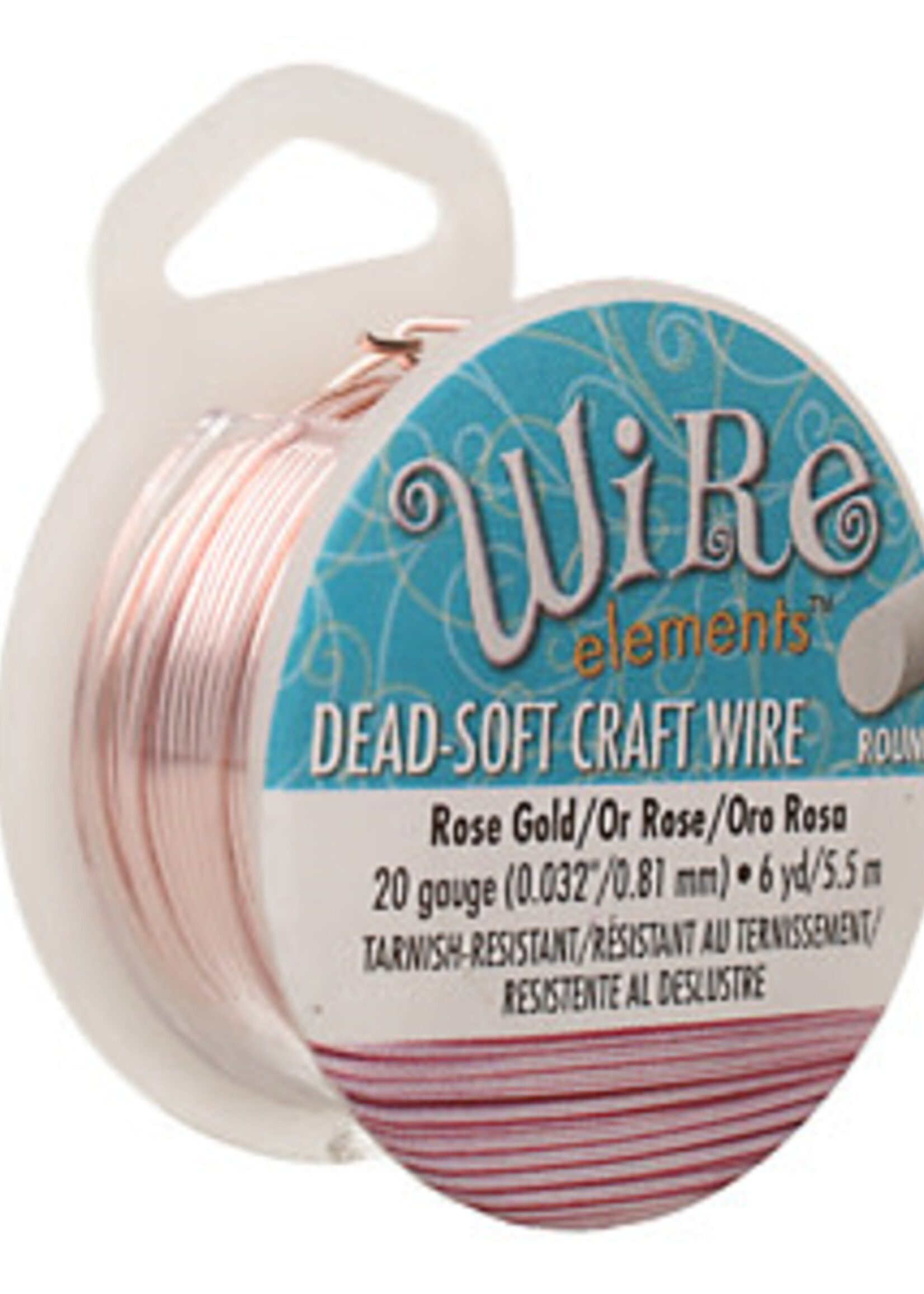 Craft Wire 20ga Rose Gold Plate 6yd