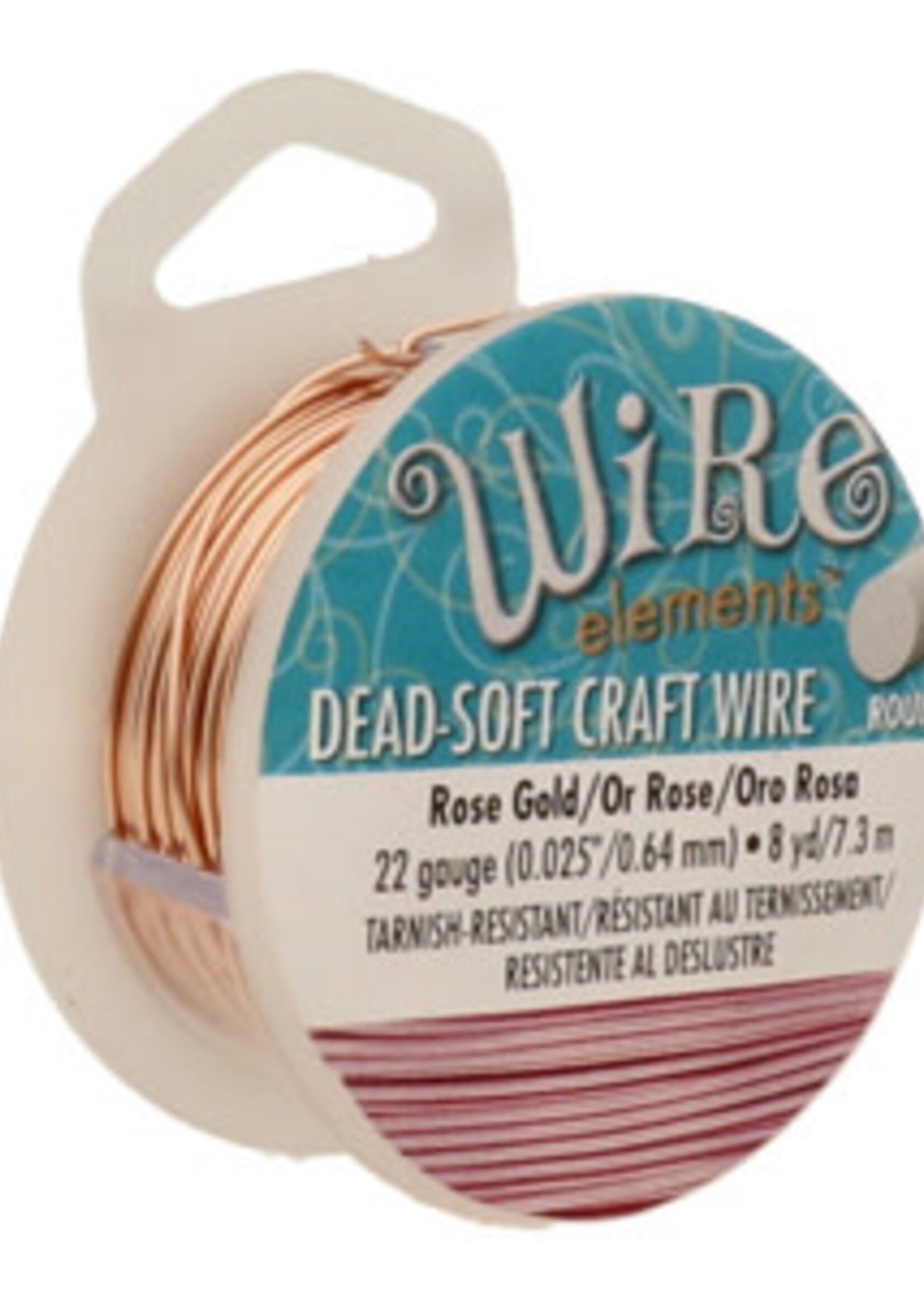 Craft Wire 22ga. Rose Gold Plate  8yd