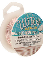 Craft  Wire 28ga. Rose Gold Plate 15yd