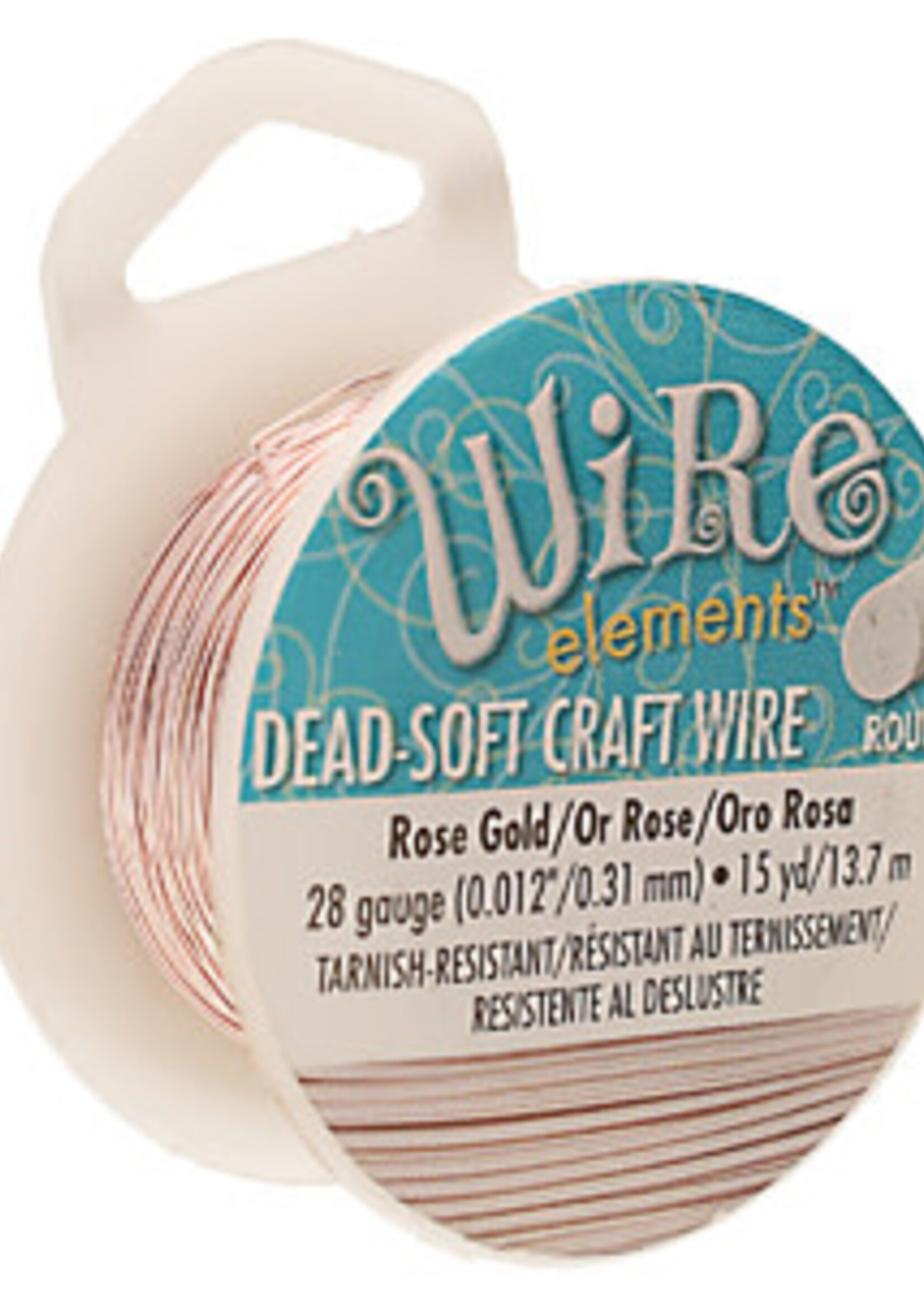 Craft  Wire 28ga. Rose Gold Plate 15yd