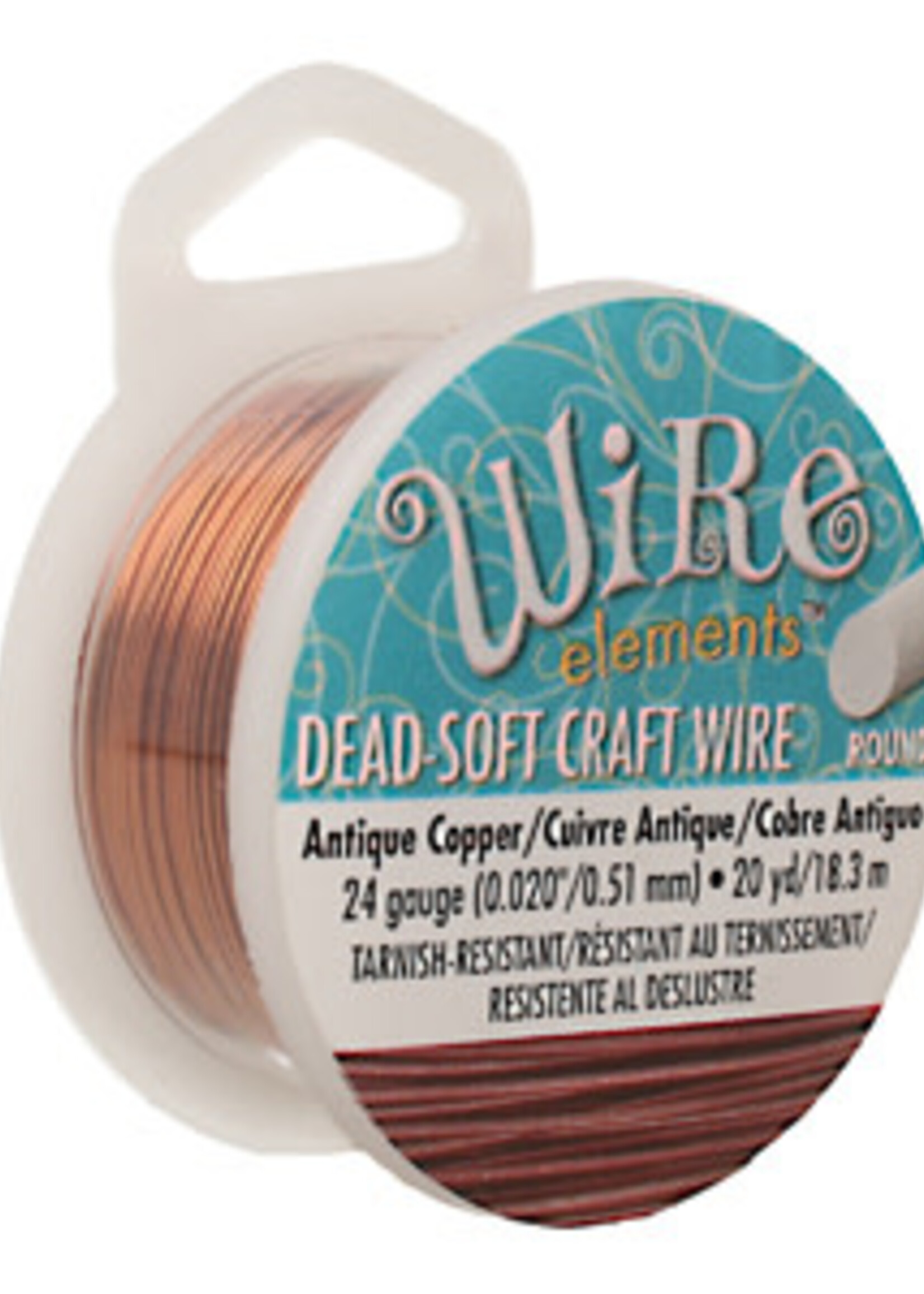 Craft  Wire 24ga.  Antique Copper 20yd