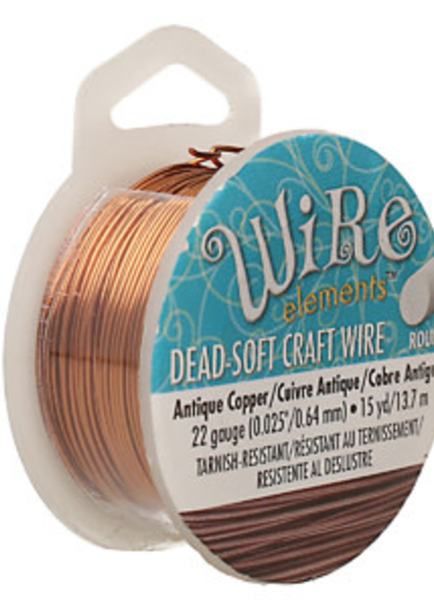 Craft Wire 22ga. Antique Copper Plate 15yd