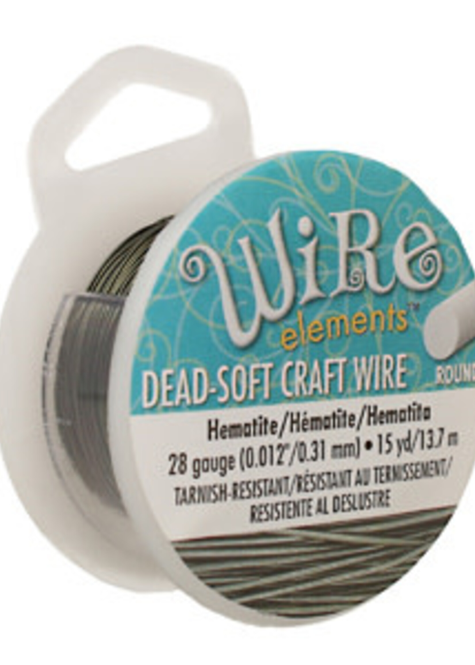 Craft Wire 28ga Round Hematite 15yd