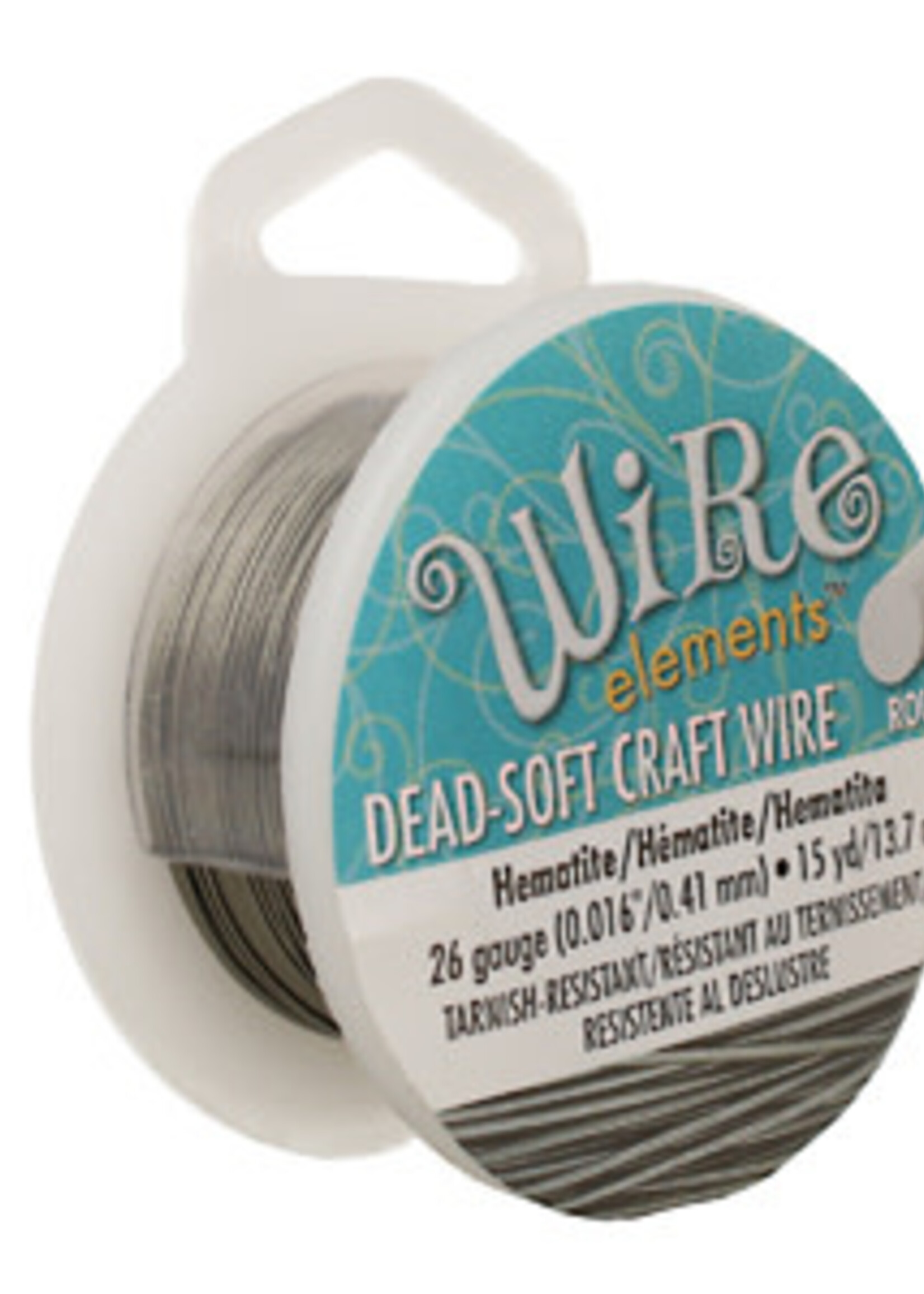 Craft Wire 26ga Round Hematite 15 yd