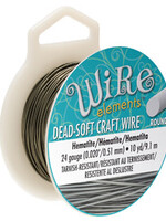 Craft Wire 24ga Round Hematite 10yd