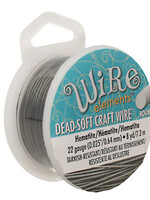 Craft Wire 22ga Round Hematite 8 yd