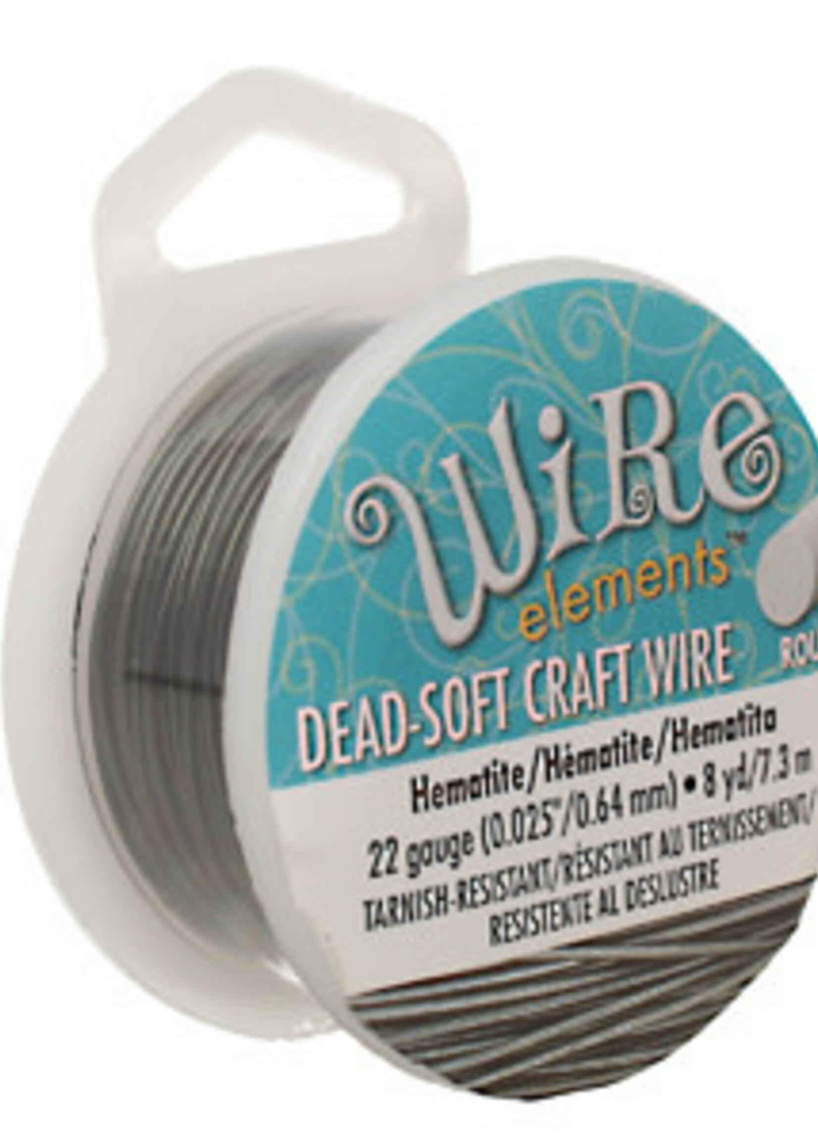 Craft Wire 22ga Round Hematite 8 yd