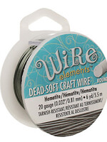 Craft Wire 20ga Round Hematite 6 yd