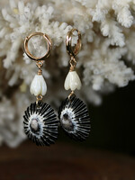 'Opihi Shell Huggie Earrings with Pikake Pearls June 6th