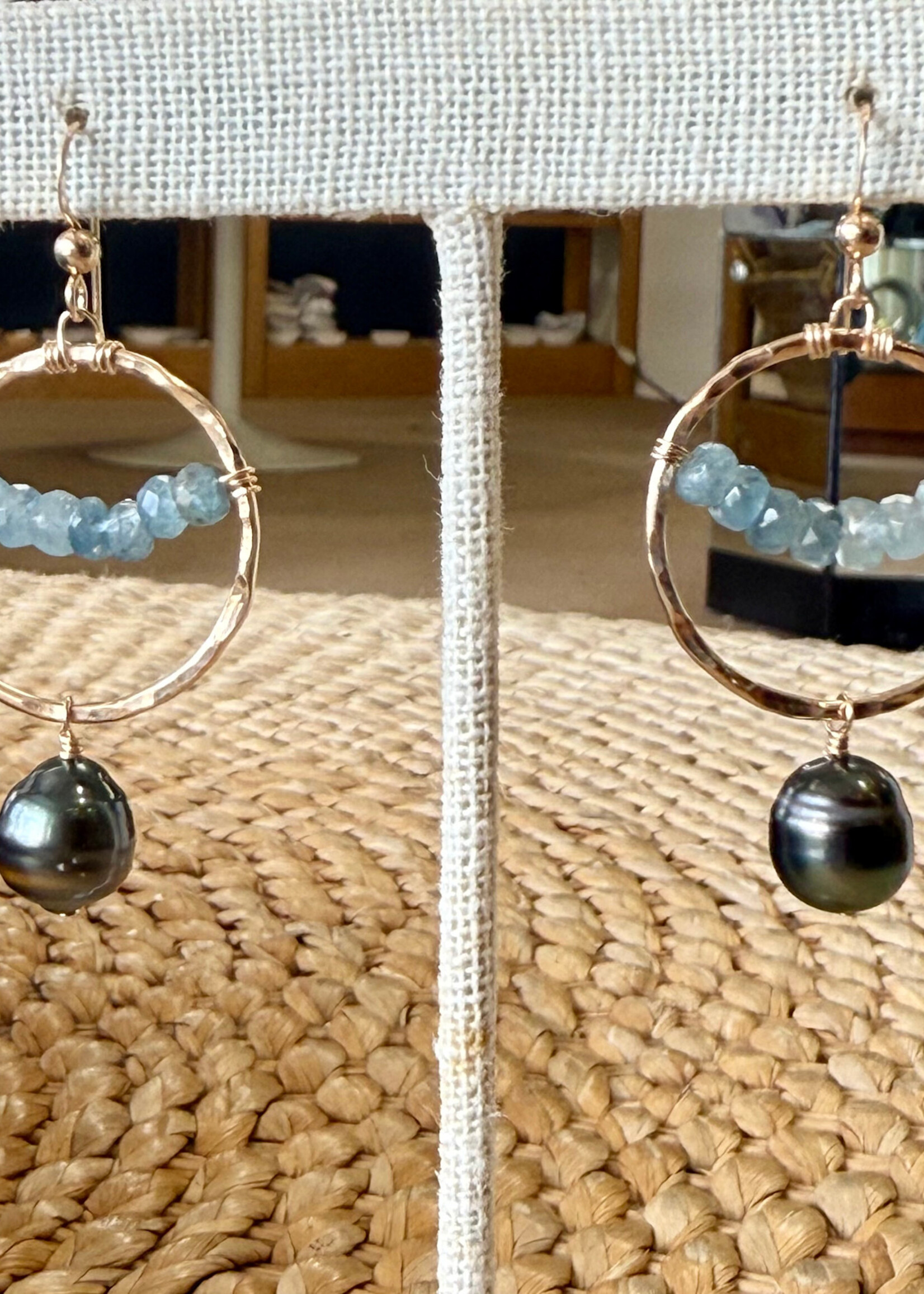 Tahitian & Aquamarine Hoop Earring Class November 12th