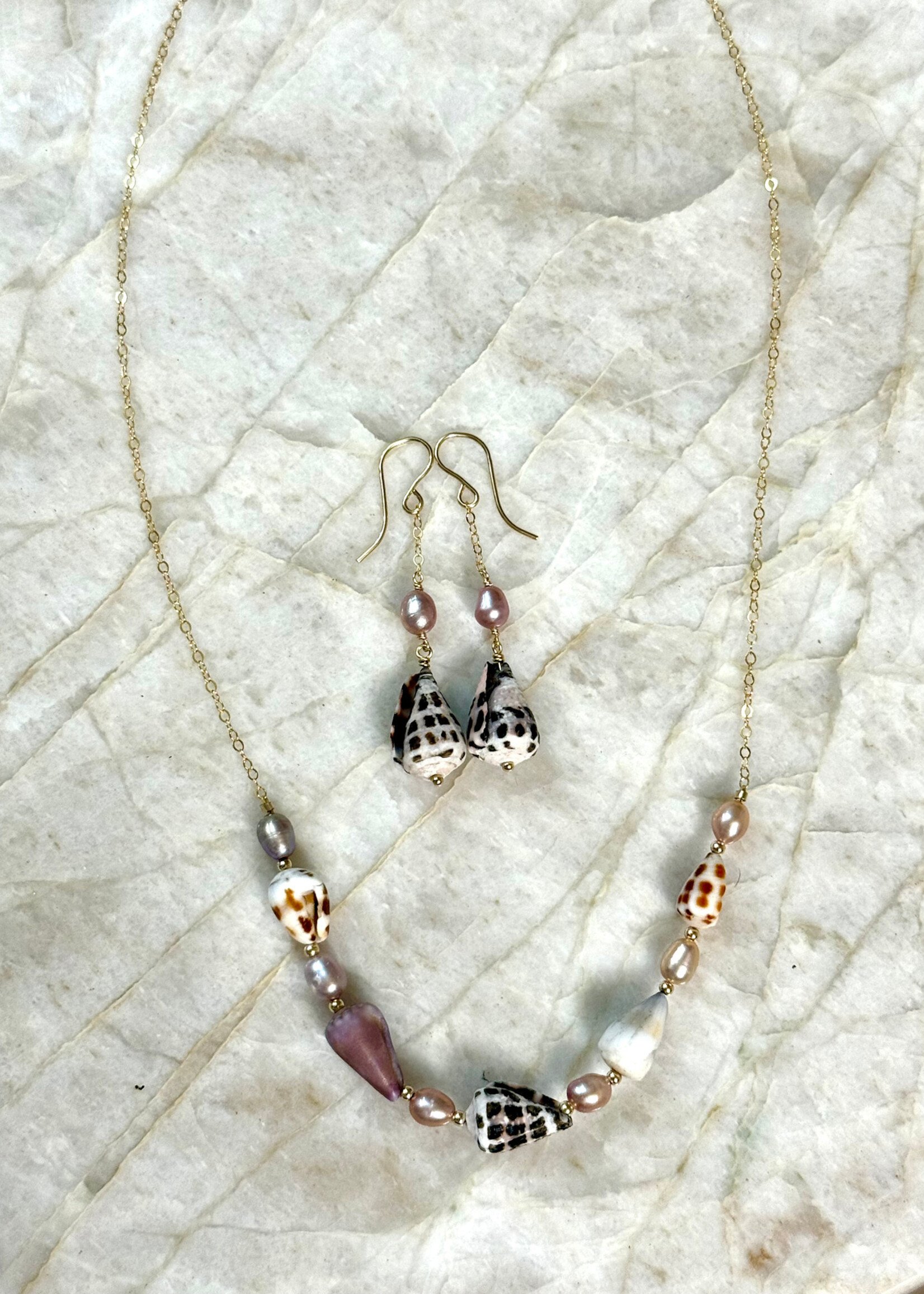 Shell & Pearl Earrings & Necklace Sunday May 3rd