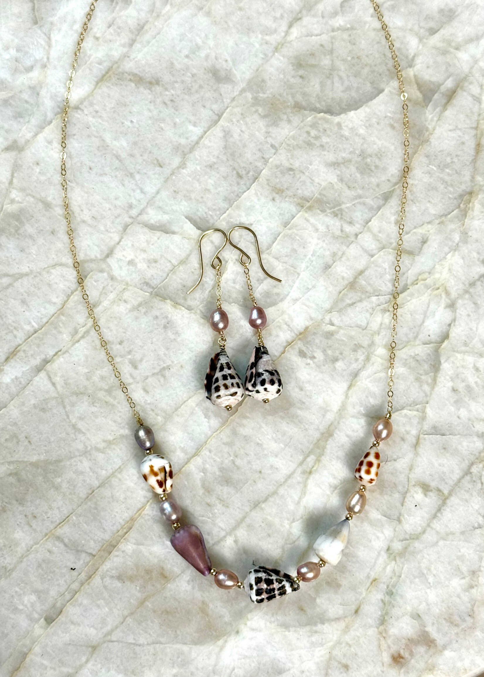 Shell & Pearl Earrings & Necklace Sunday May 31st