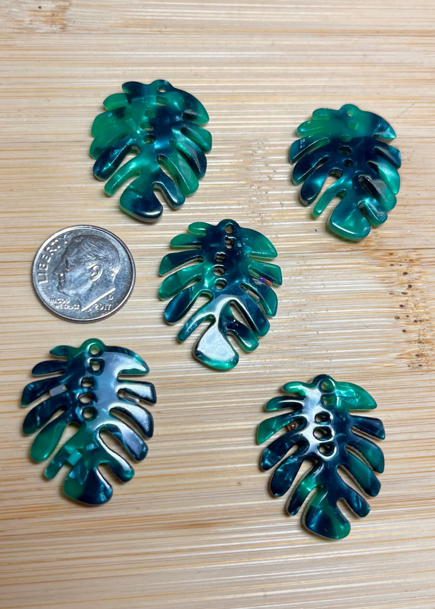 Monstera Resin Charm ea