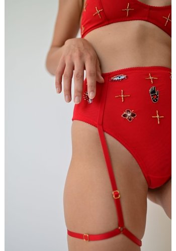 Santa Muerte Panty With Leg Straps 