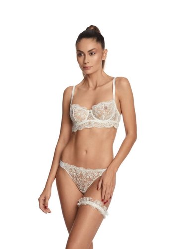 A La Rose Embroidered Tulle Thong 