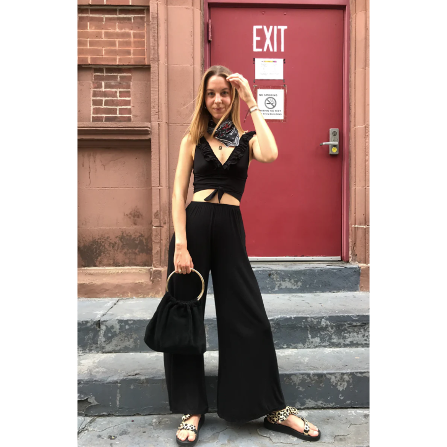 Feather Weight Rib Wide Leg Pants