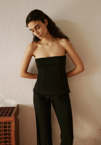 Pointelle Strapless Top 