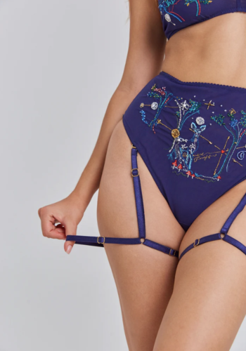 Enchanted Forest High Waist Panty w/ Leg Straps 
