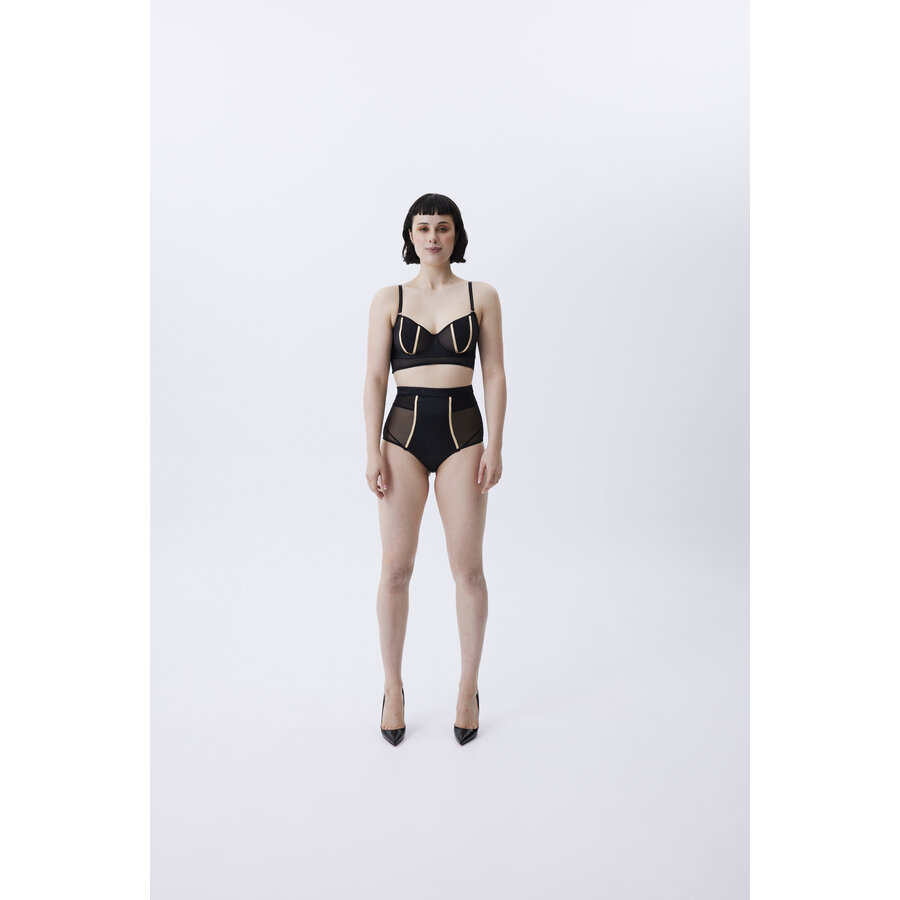 Bold High Waisted Brief with Detachable Suspenders
