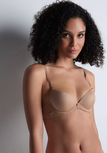 Sheer Emotion Moulded Plunge Bra 