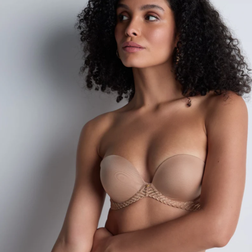 Sheer Emotion Plunging Bandeau Bra 