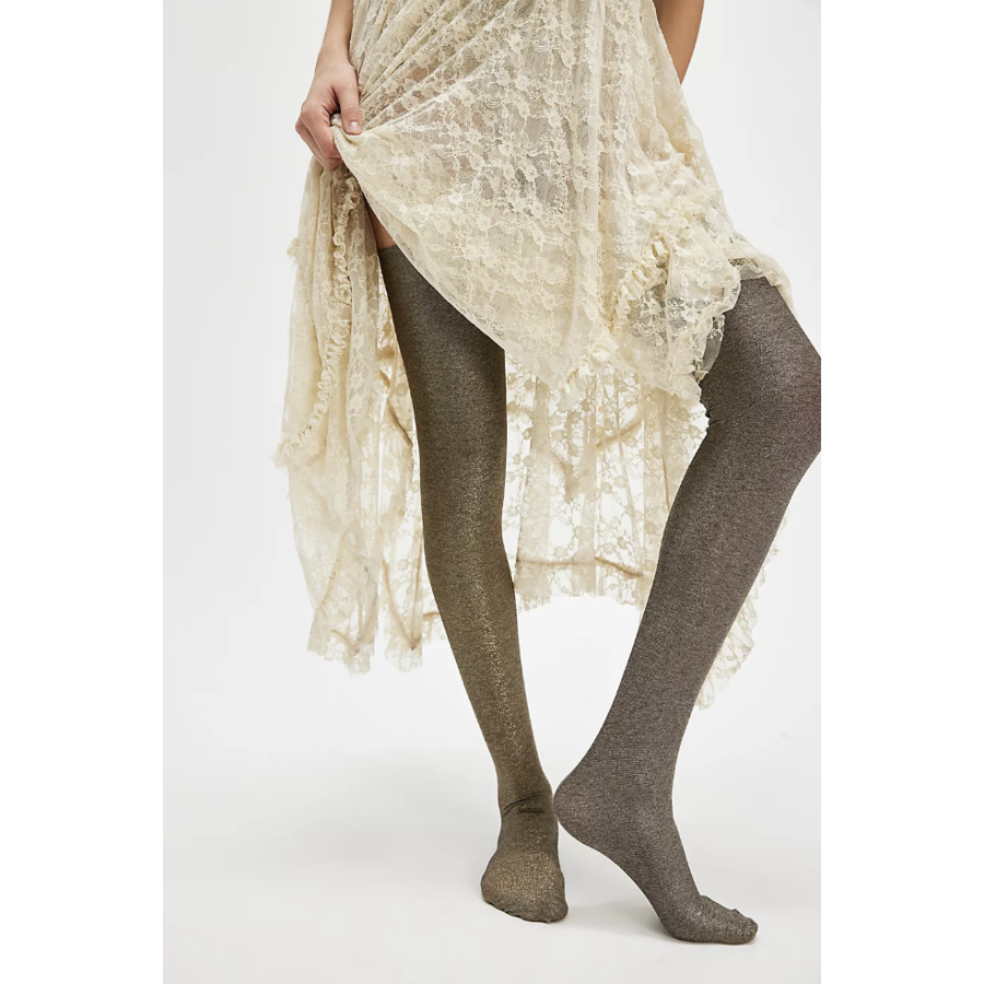 Metallic Jersey Over The Knee Socks