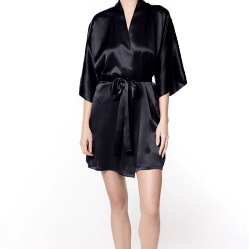 Garbo Short Silk Robe 