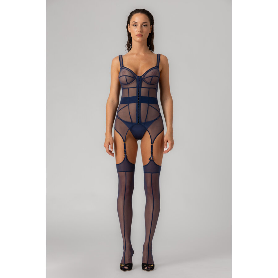 Hold-Up Mesh Stockings & Garter Belt