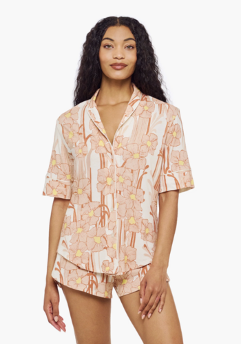 Pima Lusso Printed Short Sleeve & Shorts PJ Set 